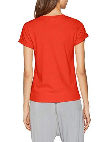 Calvin Klein S/s Crew Neck Camiseta, Rojo (Pink Mango Wm1), 38 (Talla del fabricante: Small) para Mujer