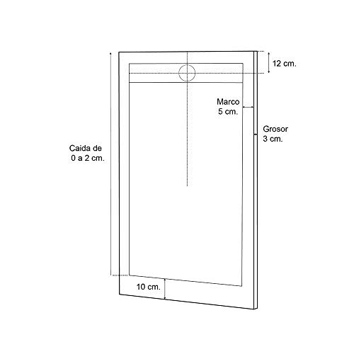 Caribe Plato de Ducha de Resina con Carga Mineral con Marco 80x120 Cm Blanco