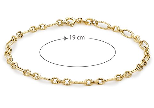 Carissima Gold Pulsera de mujer con oro amarillo de 9 quilates (375/1000), 19.5 cm