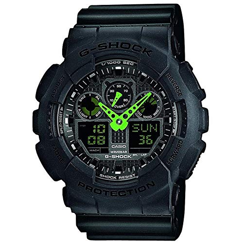 Casio G-SHOCK Reloj Analógico-Digital, 20 BAR, Negro, para Hombre, GA-100C-1A3ER