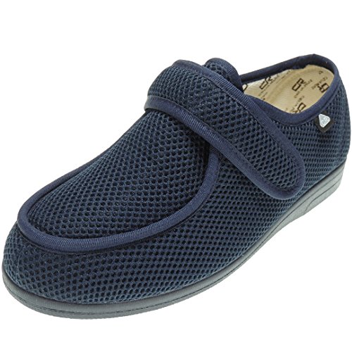 CELIARUIZ Wallaby-REJ Zapatilla Wallaby Rejilla Extra Ancho Especial Antibacteriana Sanitized Diabéticos Posoperatorio Ajuste Velcro Hombre Mujer Unisex Marino Talla 39