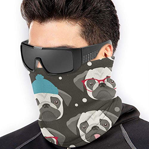 chenguang4422 Bandanas Half Face Balaclava Cute Bulldog Microfiber Neck Warmer para exteriores, deportes