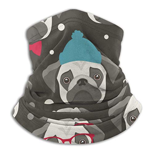 chenguang4422 Bandanas Half Face Balaclava Cute Bulldog Microfiber Neck Warmer para exteriores, deportes