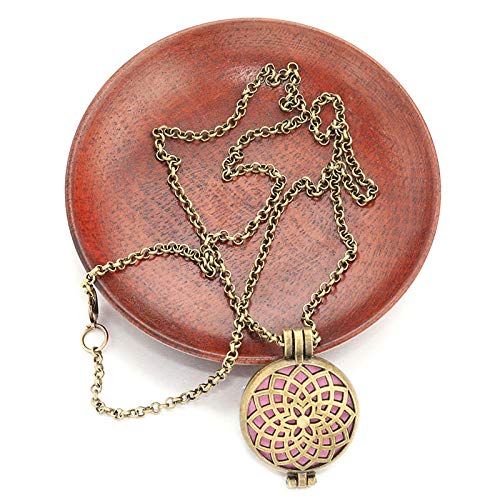 Colgante De Aromaterapia30Mm Moda Al Por Mayor Lotus Aceite Esencial Difusor Collar Rico Retro Encanto Estrella Aroma Locket Colgante