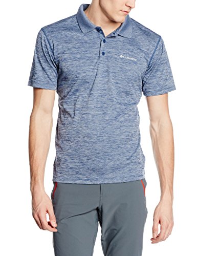 Columbia Zero Rules, Polo Técnico, Hombre, Azul (Carbon Heather), L