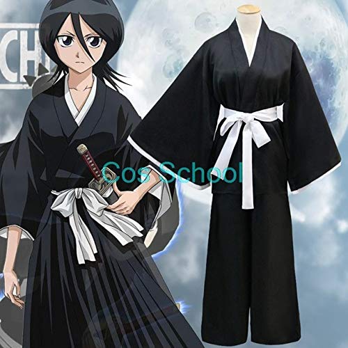 Cos School Bleach Kuchiki Rukia Disfraz de Cosplay Rukia Kuchiki Moda Moda pelucas y Kimono Uniforme Sets Die Pa Bleach Disfraces Disfraces S