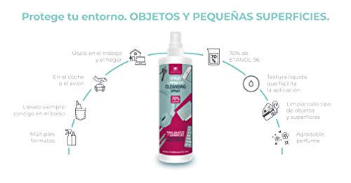 CRISTALINAS SPRAY PULVERIZADOR Limpiador Objetos y Superficies. Pack 6 UNIDADES. Alcohol 70% (Etanol Cosmético). 6x100ml