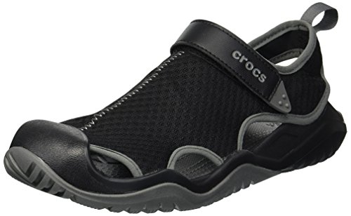 CROCS Swiftwater Mesh Deck Sandal M, Zuecos para Hombre, Negro (Black 001), 39/40 EU