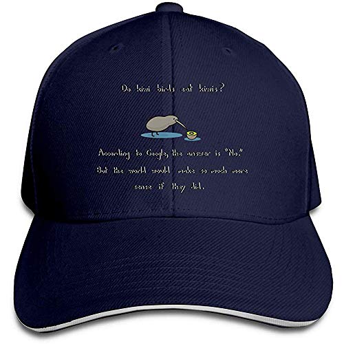 Dale Hill Gorra de béisbol Unisex Kiwi Birds Eat Kiwis Algodón Sombrero Plano Ajustable Casual Sports Fan Caps Azul Marino