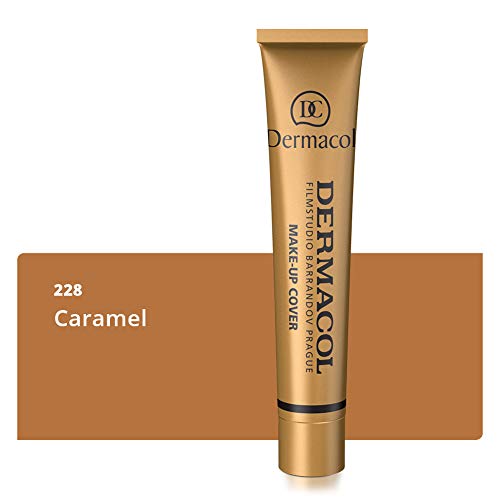 Dermacol DC Base Makeup Cover Total | Maquillaje Corrector Waterproof SPF 30 | Cubre Tatuajes, Cicatrices, Acné, Imperfecciones, Manchas en la Piel de la Cara y Cuerpo | Liquido - Mate Natural - 30g