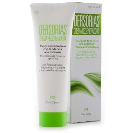 DERSORIAS Crema Regeneradora Pieles con Psoriasis y Estados Descamativos 50 gr - Salicilico + Niacinamida + Alantoína + Rosa Mosqueta - Sin Corticoides - Farmacéutico