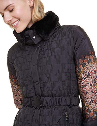 Desigual Coat AGGU Abrigo, negro (negro 2000), 48 para Mujer