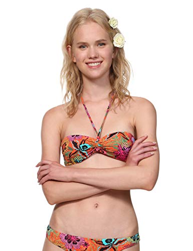 Desigual Floral Print Melina - Tops de bikini Mujer, Rojo Roja 3061, Talla XL