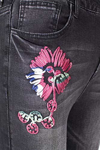 Desigual Vaqueros Mujer Negro