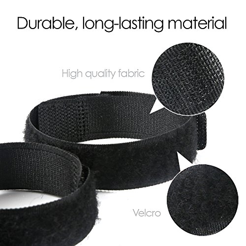 Desire2 Cable Ties Hook & Loop Reusable Cord Fastening Wraps Straps Mixed Size Pack 25 pcs for All TV, PC, iMac, Tablet - Black