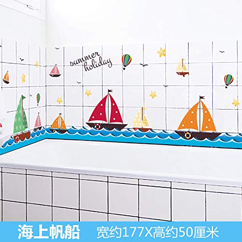 Dibujos animados oceanarium creativo baño baño azulejo decoración impermeable pegatina-Bob Esponja_Extra grande