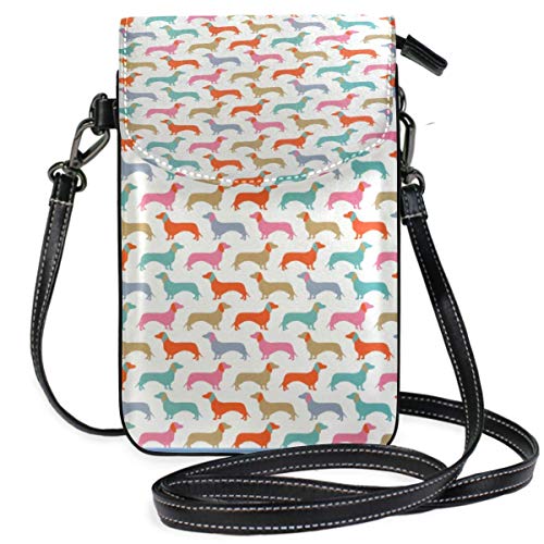 DJNGN Colorido Dachshund Dogs Patern - Cartera para teléfono Celular para Mujer, niña, Bolsos pequeños