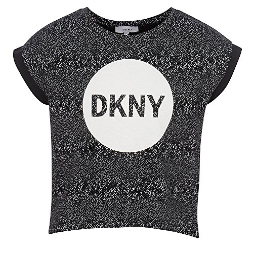 DKNY - Camiseta para niño con Logotipo en Blanco y Negro Blanco 122 cm-128 cm