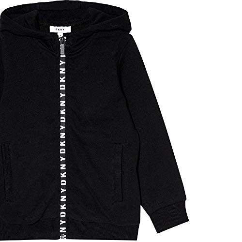 DKNY niños Logotipo con Cremallera Hoodie Negro Black 10 Years