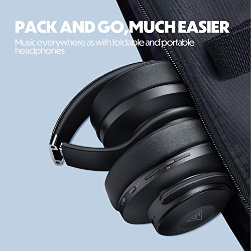 DOQAUS Auriculares Diadema, [3 Modo EQ] Alta fidelidad Estéreo Cascos Inalámbrico Bluetooth con Micrófono Incorporado y Doble Controlador de 40 mm, para Móviles/Xiaomi/iPhone/PC/TV (Negro)