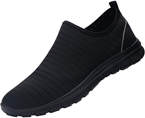 DYKHMILY Zapatillas de Seguridad Impermeable Hombre Secado rápido Zapatos de Agua Ligeras Transpirable Reflectante Zapatillas de Trabajo con Punta de Acero (Impermeable Negro,41 EU)