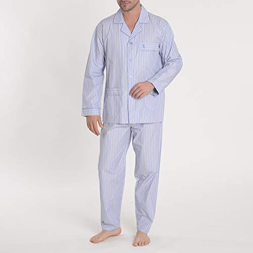 El Búho Nocturno Pijama Premium The Gentlemen's Choice de Manga Larga de Entretiempo de algodón para Hombre L Amarillo Claro