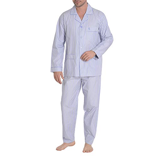 El Búho Nocturno Pijama Premium The Gentlemen's Choice de Manga Larga de Entretiempo de algodón para Hombre L Amarillo Claro