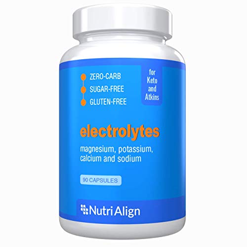 Electrolitos Nutri-Align: Magnesio, Potasio, Calcio, Sodio. Asegura el Balance Saludable de Electrolitos Para la Dieta Ceto. Sin Azúcar, Sin Gluten. 90 Cápsulas.