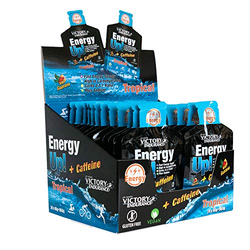 Energy Up Gel Cafeína Sabor Tropical, con cafeína. Con plus de sodio. Energía inmediata