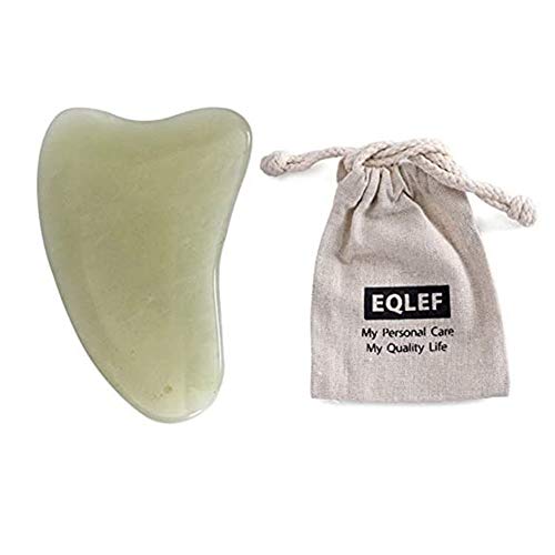 EQLEF® Jade Gua Sha Raspado Masaje herramienta hecha a mano Jade Junta Guasha, Herramientas para el Tratamiento Point Graston SPA Acupuntura Terapia de disparo en la cara Brazo Pie Cuadrado aguda