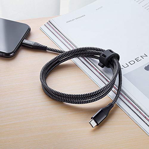 ESR Cable USB C a Lightning Cable【3.3ft MFi Certificación】Nailon Trenzado,PD de Carga Rápida para iPhone SE 2020/11/11 Pro/11 Pro Max/X/XS/XR/XS Max/8, iPad 8/7, AirPods pro, Usar con Cargadores USB-C