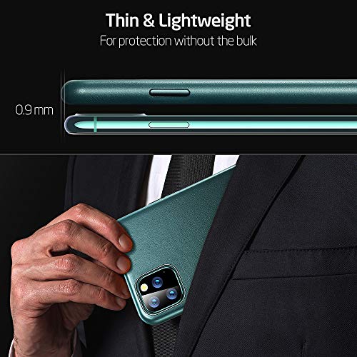 ESR Funda de Auténtico Cuero Premium Compatible con iPhone 11 Pro, Funda Fina para Teléfono de Cuero, Funda Slim, Resistente a Arañazos, Funda Protectora iPhone 11 Pro 2019 – Verde.