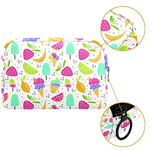 Estuche organizador portátil para maquillaje de dulces postres helados y frutas, para viajes, tren de maquillaje, cosméticos, bolsa de almacenamiento