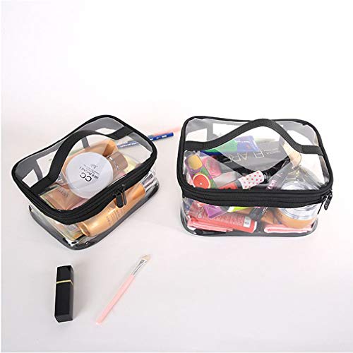 Estuche Transparente de Maquillaje Bolsa Práctica para Guardar Utensilios Cosméticos Make-up Pounches PVC Grueso Suave