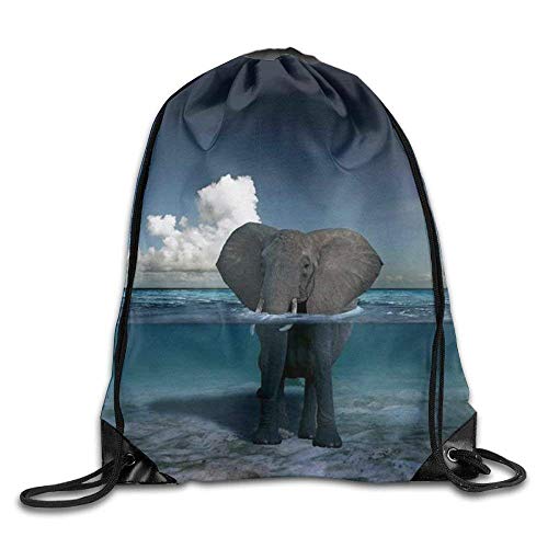 Etryrt Mochilas/Bolsas de Gimnasia,Bolsas de Cuerdas, Elephant Drawstring Backpack Rucksack Shoulder Bags Training Gym Sack For Man and Women