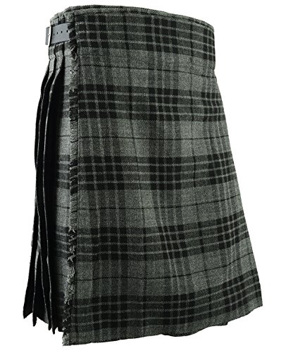 Falda Escocesa Vestido Tierras Altas Tradicional Hombres Kilt - Gris, W38