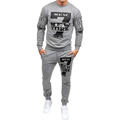 Fannyfuny Hombres Chándales Casuales Chándal Slim Conjuntos de Sudadera Deportivo + Pantalones Jogger de Chandal Abrigo Sueter Top y Pantalon para Caminar Fitness Deporte