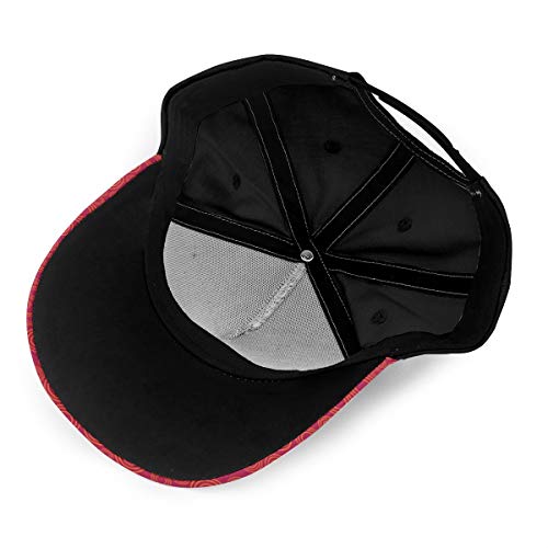 Fashion Geometric Modern Types of Circles Rounds Inner Size with Fillers and Thin Art Print Es Scarlet and Maroon Plain Adjustable Baseball Cap Unisex Hat Sun Cap