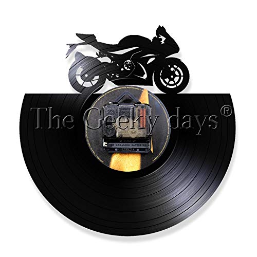 FDGFDG Moto Reloj de Vinilo Pantalla LED Cartel Retro Decoración para el hogar Motorycycle Wall Art Reloj Luz de Pared Motor Moderno Bicicleta Regalo