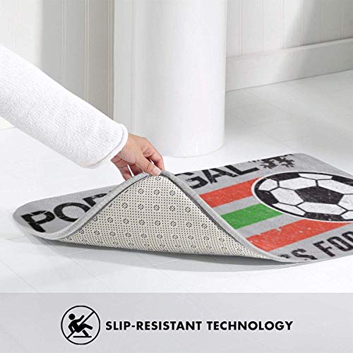 fenrris65 Euro 2016 Football Portugal Ball Grey Door Mat Entrance Non-Slip Bath Mat Kitchen Floor Carpet Mat 19.5 X 31.5 Inch Absorbent Area Rugs