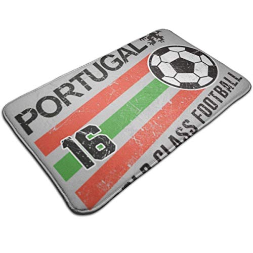 fenrris65 Euro 2016 Football Portugal Ball Grey Door Mat Entrance Non-Slip Bath Mat Kitchen Floor Carpet Mat 19.5 X 31.5 Inch Absorbent Area Rugs