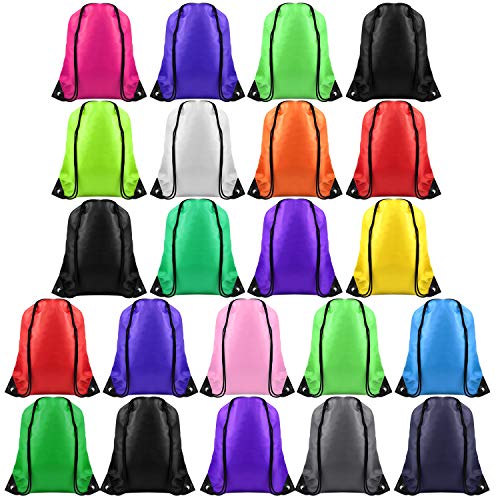 FEPITO 22pcs Bolsa Mochila Cordones Cadena Mochila Bolsa de Asas a Granel Bolsa de Cincha Bolsas Deportivas para Gimnasio Viajar (16Colors)