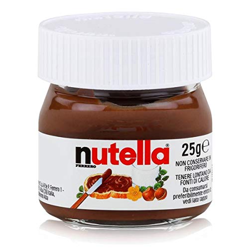 FERRERO Nutella - Botes de Nutella en miniatura de cristal, set de 8 unidades de 25 g, crema de avellanas y chocolate para untar