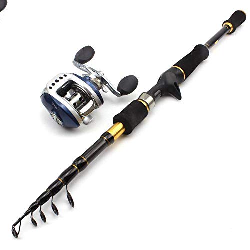 FISHYY Caña De Pescar Caña De Carbono M Power Lure 7G -28G 1.8M 2.1M 2.4M 2.7M Telescópica Portátil Caña De Pescar Casting Rod De Fundición De Carretes Conjunto