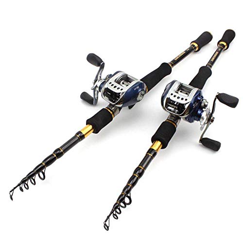 FISHYY Caña De Pescar Caña De Carbono M Power Lure 7G -28G 1.8M 2.1M 2.4M 2.7M Telescópica Portátil Caña De Pescar Casting Rod De Fundición De Carretes Conjunto