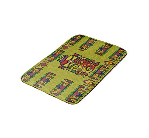 fivetwo - Alfombrilla de baño Antideslizante (75 x 45 cm), diseño de máscara de Inca Maya