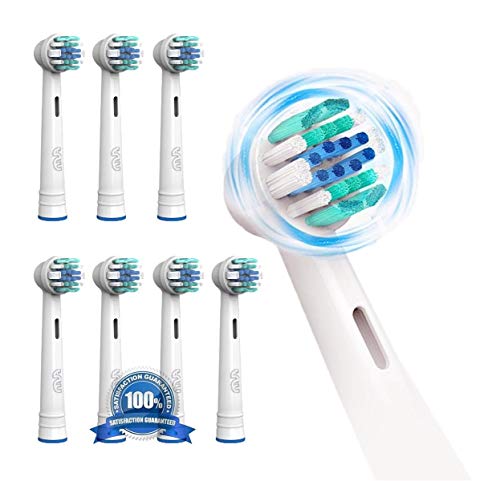 FLM Vitality Precision Clean EB17B - Cabezal de recambio para cepillo de dientes eléctrico compatibles con Braun Oral B, 8 unidades