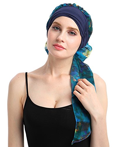 FocusCare Transpirable para los Pacientes de quimioterapia el cáncer pre Tie headcovers Turbante para la Alopecia Femenina