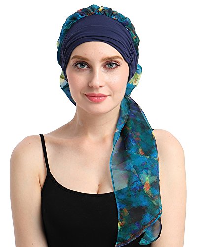 FocusCare Transpirable para los Pacientes de quimioterapia el cáncer pre Tie headcovers Turbante para la Alopecia Femenina