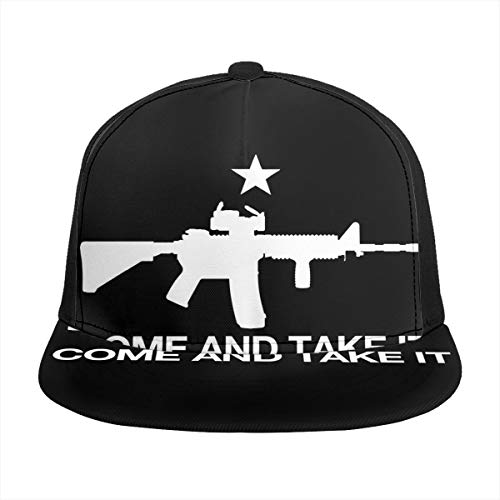 FONDSILVER Texas Come and Take It Flag Sombreros de Snapback para hombres y mujeres de una pieza Gorra de béisbol plana Hip Hop Juventud Visor Sombrero Negro